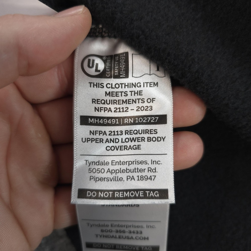 Tyndale Shirt Mens XL Black CAT2 AR FR Flame Resistant Thermal Base Layer Crew - Picture 5 of 11